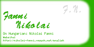 fanni nikolai business card